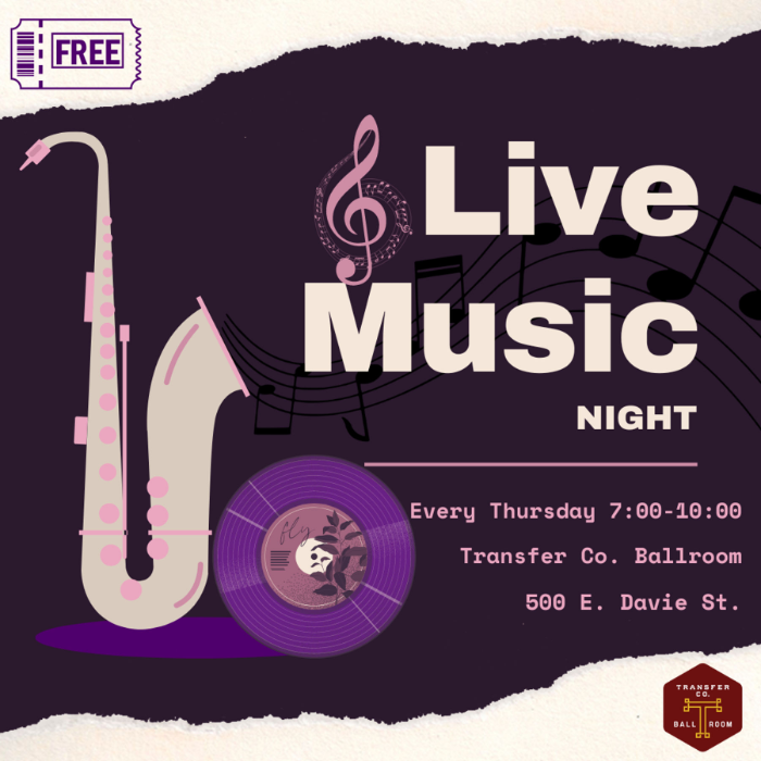 FREE – Summer Live Music Series @ Transfer Co. Ballroom