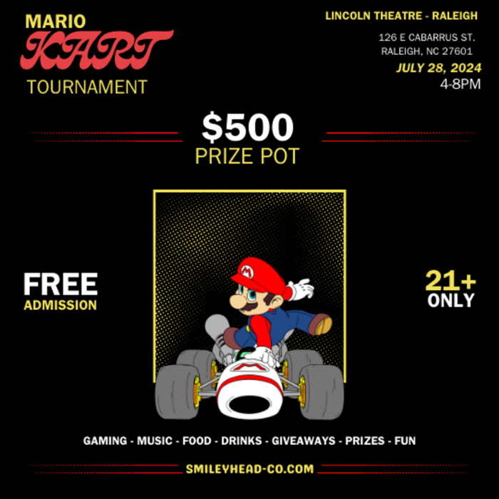 Smileyhead Mario Kart Tournament – Raleigh, NC (21+)