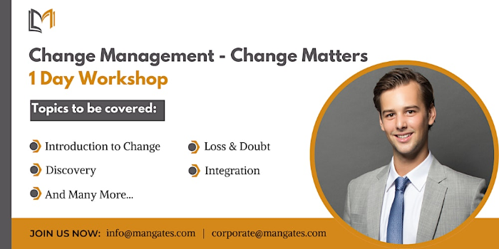 Change Management 1 Day Workshop in Raleigh, NC on June 21st, 2024