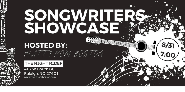 Live Music: Songwriters Showcase – Hosted by Matt From Boston