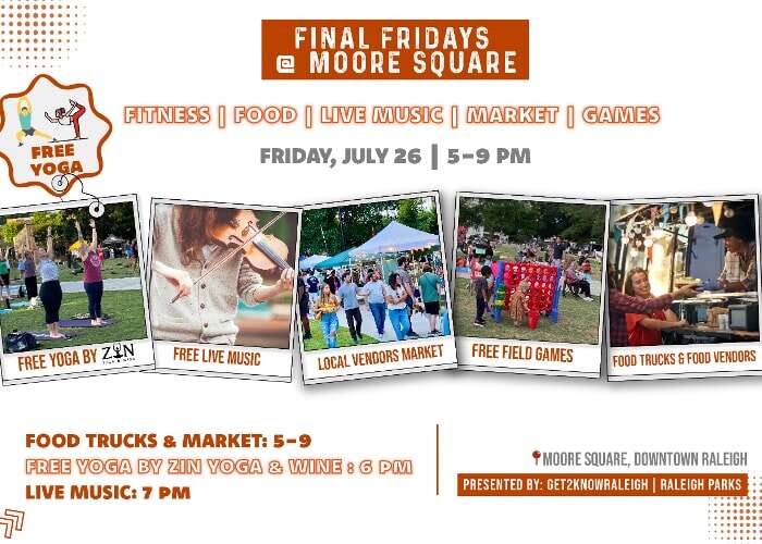 Final Fridays @ Moore Square: Free Yoga|Food|Music|Market|Games