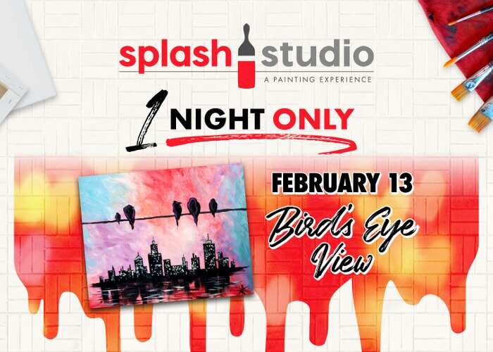 Splash Studio: A Painting Experience presents Galentine’s: Bird’s Eye View