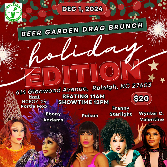December Drag Brunch Holiday Edition at The Raleigh Beer Garden