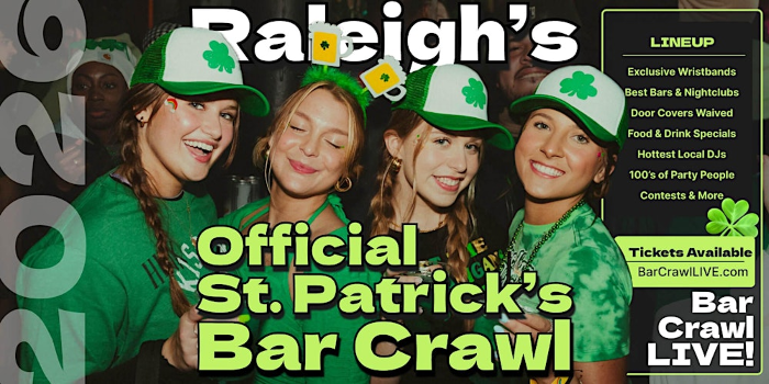 2026 Official Raleigh St Patricks Day Bar Crawl By Bar Crawl LIVE