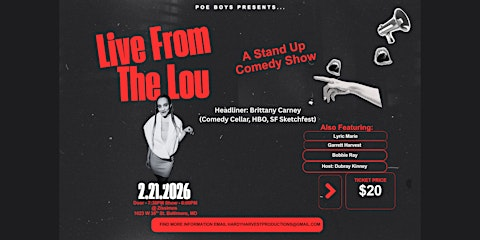 Live From The Lou: A Stand Up Comedy Show Featuring: Brittany Carney