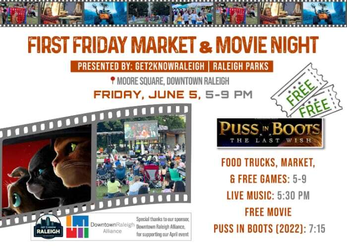 First Friday Market & Movie Night: Puss in Boots – The Last Wish (2022)