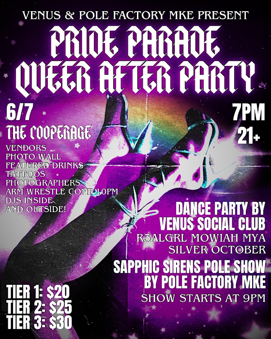 Venus Social Club and Pole Factory present PRIDE MKE Afterparty