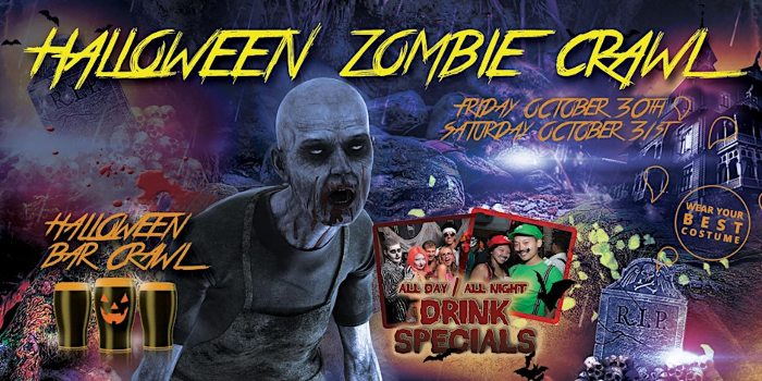 MILWAUKEE ZOMBIE CRAWL – Halloween Bar Crawl – Party Pass to 10+ Bars